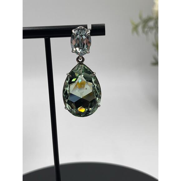 Alexis Bittar Black Gunmetal Blue Green Crystal Large Teardrop *Single Earring - Picture 2 of 10